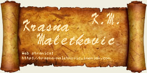 Krasna Maletković vizit kartica